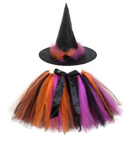 Ecoparty niñas Halloween tutú faldas bebé Ballet tul Pettiskirts con sombrero de <span class=keywords><strong>bruja</strong></span> escobas niños Cosplay fiesta disfraces tela - Product Image 4