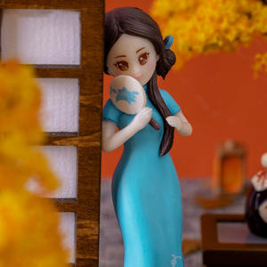 Conjuntos en miniatura modelo lindo desgaste de dibujos animados Cheongsam figuritas de plástico para niñas coleccionables artísticos juguetes regalo de cumpleaños decoración del hogar CECE - Product Image 5