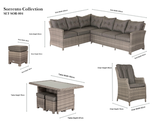 Tuinmeubelen Lounge set <span class=keywords><strong>Gardini</strong></span> Moderne Gartenmöbel Brandschutz Standard 8-Sitzer Garten ecke Grau Rattan Sofa Parks - Product Image 5