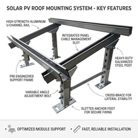 Système de montage solaire au sol en alliage d'aluminium, supports photovoltaïques, support de panneau solaire au sol, canal en C, canal à poutre unique