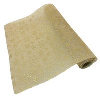 Chemin de table transfrontalier en feuille d'or pour les décorations d'événements de vacances de Noël ajoute un arrangement d'ambiance tactile cadeau parfait