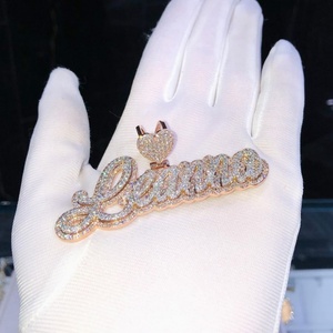 Tondo VVS1 Moissanite ciondolo personalizzato Hip Hop ghiacciato fascino per le donne alla moda regalo di Halloween - Product Image 1