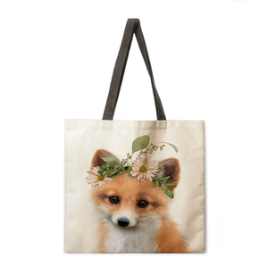 Cá nhân logo gấu con chó voi động vật Vải Tote túi, nhiệm vụ nặng nề gusseted, 100% bông tự nhiên, cho mua sắm, hàng tạp hóa bãi biển - Product Image 6