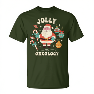 Camiseta navideña Jolly In Oncology para enfermeras de oncológica - Product Image 2