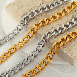 Unisex Titanium Steel Chain Necklace <b>Gold</b> Silver Color Everyday Wear Jewelry Fine Chains Necklaces - Product Image 1