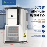 Armoire de batterie LiFePO4 haute tension JApower 230 kWh pour onduleur hybride Deye 75 kW, système de stockage d'énergie commercial extérieur IP54
