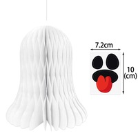 Decoración Colgante de Papel de Panal Negro y Naranja para Halloween, Set de Araña, Calabaza, Jack O'Lantern, Sombrero de Bruja, Decoración Espeluznante para Fiestas