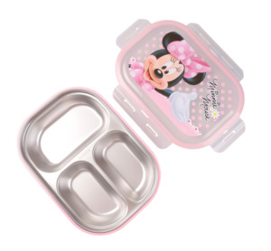 Boîte à lunch et seau à dîner en acier inoxydable 304 pour enfants Disney <span class=keywords><strong>Minnie</strong></span> avec doublure amovible, <span class=keywords><strong>vaisselle</strong></span> pour les repas des enfants - Product Image 1