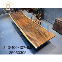 Table à manger en bois de noyer massif de luxe dalle de résine époxy pour restaurant hôpital café café cuisine hôtel-usine directe