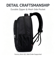 Sac à dos pour ordinateur portable en tissu Oxford pour étudiants du collège et du lycée, double bretelle, polyester, 18 pouces, 20-35L, imperméable, Mochila