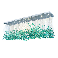 Lustre moderne de luxe personnalisé en verre coloré et pierres de cristal, design artistique, grand modèle, pour hôtel, villa, bureau de vente, hall