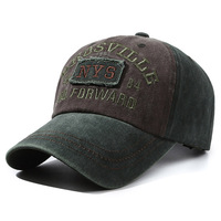 Cappellino da Baseball Vintage in Cotone Lavato a 6 Pannelli Unisex, Ricamato, Effetto Invecchiato, con Visiera Curva, Stile Papà, Regolabile, Sportivo, Protezione Solare