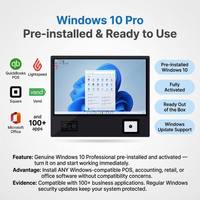 15,6-дюймовый сенсорный POS-терминал (Windows 10/Android 11) с функцией кассового аппарата, встроенным термопринтером и считывателем NFC-карт