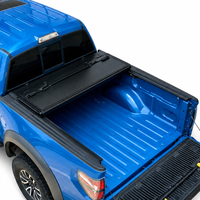 Couverture de benne à profil bas en alliage avec verrouillage sécurisé, pliable en quatre, pour Dodge Ram 1500 2500 3500 2004-2014 Ford F-150 F-250 avec benne de 6'6 pouces