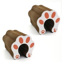Griffoir pour chat en carton ondulé, jouet avec clochette, structure d'escalade, résistant aux griffures, et nid pour chat