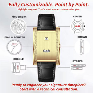 Reloj de pulsera personalizado estilo vintage, caja de acero inoxidable cepillado, correa de cuero o acero, reloj automático para hombre - Product Image 2