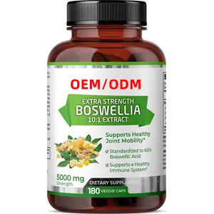 Extra Strength Boswellia Non-GMO 10:1 Extract All-Natural 5000 mg 180 Vegan Capsules