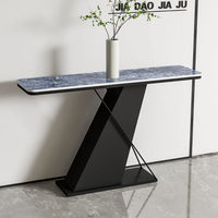 Table console en pierre moderne et simple pour entrée/couloir, design semi-rond étroit de style italien