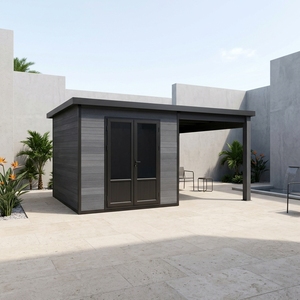 Casetta Attrezzi Esterna in WPC Serie D con Protezione UV, Capanno da Giardino Mobile Moderno, Ecologico e Robusto, per Officina e Magazzino - Product Image 1