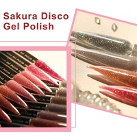 Kinnco Good Effect Nail Salon OEM Vernis à ongles gel UV Sakura Disco Gel Vernis à ongles gel 40 couleurs 15ml Gel disco scintillant effet flash