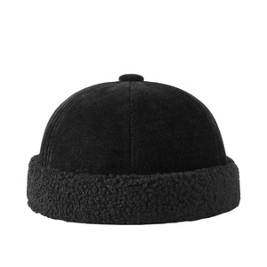 หมวกคนเจ้าของบ้านแบบยูนิเซ็กซ์สีดำสีทึบ 56-58 ซม. หมวกบีนนี่ลำลองกันลมที่ให้ความอบอุ่น - Product Image 1