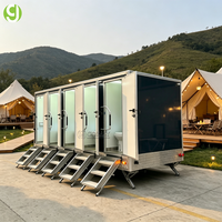 Goeasy Fabricants de toilettes portables : Remorque de toilettes et de douches multi-postes portables à vendre