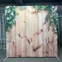 Support de toile de fond en alliage d'aluminium 8x8ft/10x8ft/20x8ft pour salon professionnel, avec housse personnalisée en tissu tendu type taie d'oreiller