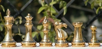 Messing-Schachfiguren im Staunton-Stil, 4 Zoll König, Luxuriöses Gewichtetes Set zum Spielen
