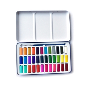 Ensemble de peinture à l'<span class=keywords><strong>aquarelle</strong></span> solide de 36 couleurs avec boîte en étain bleue - Product Image 6