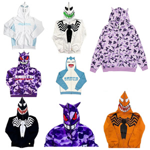 <span class=keywords><strong>Felpa</strong></span> con Cappuccio Personalizzata con Zip, Stampa 3D, <span class=keywords><strong>Felpa</strong></span> e Giacca con Zip Integrale per Uomo, Design Spider-man con Orecchie - Product Image 1