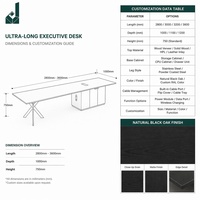 Bureau de direction en forme de L, placage ébène, finition laquée piano haute brillance, poste de travail durable en MDF pour le siège d'entreprise