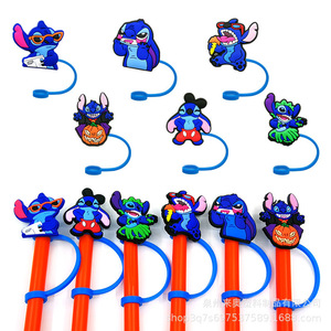 Decoración de Pajitas de Silicona con Personajes de Dibujos Animados, Diseño de Labubu <span class=keywords><strong>Stitch</strong></span>, Impresión 3D, Desechable, <span class=keywords><strong>para</strong></span> Uso en Bares - Product Image 2