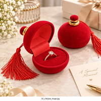 Kotak Cincin Parfum Grosir, Kotak Cincin Beludru untuk Pasangan, Cincin Lamaran, Kalung, Kotak Hadiah Wisuda