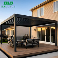 Pergola électrique en aluminium à toit à lames orientables 3x4m, revêtement PVC, personnalisable, vente en gros usine, haute qualité