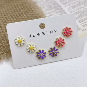 Pendientes de <span class=keywords><strong>tortuga</strong></span> de esmalte rojo bonito, pendientes Mini de cereza roja/Corazón, joyería de cobre de moda al por mayor - Product Image 3