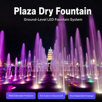Fontaine musicale commerciale en acier inoxydable avec éclairage RGB/Laser, étanche IP68, 220V, pour l'aménagement extérieur des places, parcs, écoles et centres commerciaux