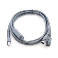 Câble de scanner de codes-barres CBA-K01-S07PAR 7FT PS2 avec clavier en forme de cale, blindage en tresse de cuivre pur et gaine en PVC pour Symbol LS1203 LS2208