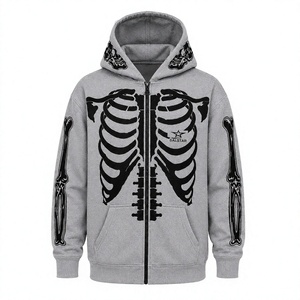 OEM <b>Skeleton</b> Sublimation <b>Hoodie</b> 3D All Over Print Polyester <b>Hoodie</b> for Streetwear - Product Image 1