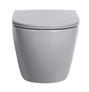 Inodoro moderno de <span class=keywords><strong>cisterna</strong></span> oculta colgada en la pared sanitaria de cerámica Gris Cemento - Product Image 3