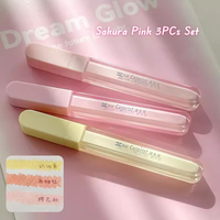 Stylo surligneur à pigment pailleté 3 couleurs Stylo surligneur personnalisé mignon avec forme de glaçure pour les lèvres