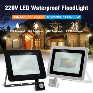 LED PIR เซนเซอร์ตรวจจับความเคลื่อนไหวสีขาว/อุ่น IP66 AC220V โปรเจคเตอร์ภายนอกสปอตไลท์ SMD2835 โคมไฟกลางแจ้งโคมไฟฟลัดไลท์ WD-FL0 - Product Image 2
