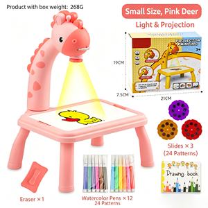 Tavolo da Disegno con Proiezione a Tema Cervo Cartoon, Lavagna per Disegnare e Scrivere per Bambini da 5 a 7 Anni - Product Image 2