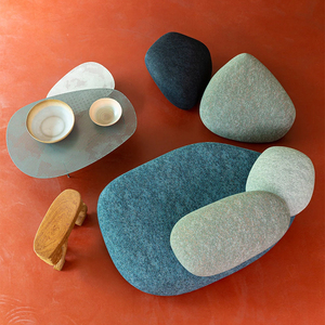 ชุดโซฟาห้องนั่งเล่นแบบโมดูลาร์ระดับไฮเอนด์สไตล์อิตาลีลายหินกรวด - Product Image 3