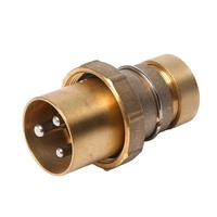 Prise marine étanche IMPA 792851 à 3 broches, homologuée U.S.C.G. Approuvé, fabriqué en laiton durable