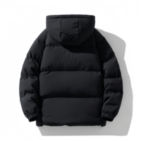 Veste doudoune matelassée coupe courte vintage en tissu épais, coupe-vent, à capuche, à changement de couleur, avec impression d'encre thermochromique personnalisée, style streetwear, pour l'hiver
