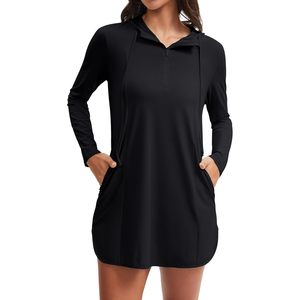 FOXA Rash Guard pour femme, chemise de bain à manches longues avec poches zippées, séchage rapide - Product Image 1
