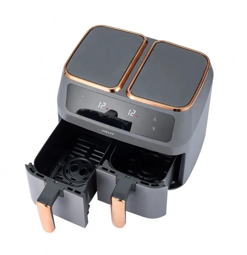 Sokany Smart domestico 10L Touch Screen elettrico friggitrici forno doppio friggitrice ad aria con 2 cestini indipendenti