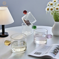 Tasse à thé en verre de 100 ml avec poignée boule, en verre borosilicate haute résistance, mini tasse à lait, mug à café résistant à la chaleur