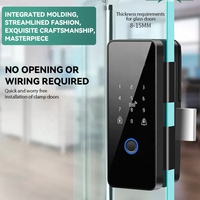 Serrure numérique intelligente TUYA pour porte coulissante en verre, contrôle par application, pour bureau et maison, en alliage d'aluminium, avec carte IC et Wi-Fi