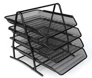 سوبر سبتمبر Wideny مكتب سطح المكتب سلك معدني درج الورق الرسالة وثيقة صينية المنظم 4 طبقات تكويم مكتب شبكة ملف صينية - Product Image 6